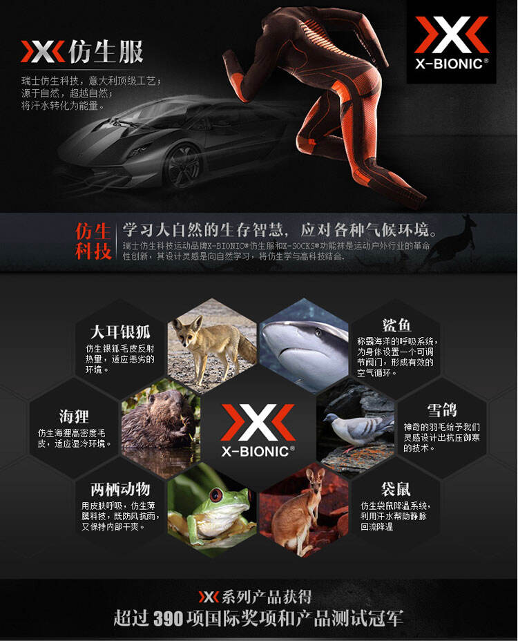 x-bionic i20100男士激能长裤 黑色