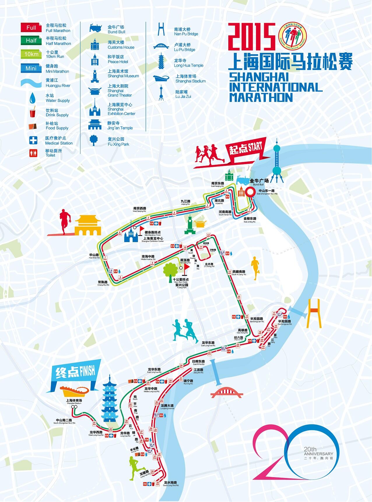 2016年上海马拉松比赛路线图