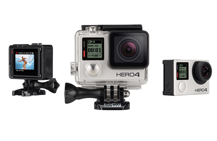 GoPro HERO4 Silver 摄像机银色标准版（内置触控屏的GoPro摄像机）-优个网运动商城