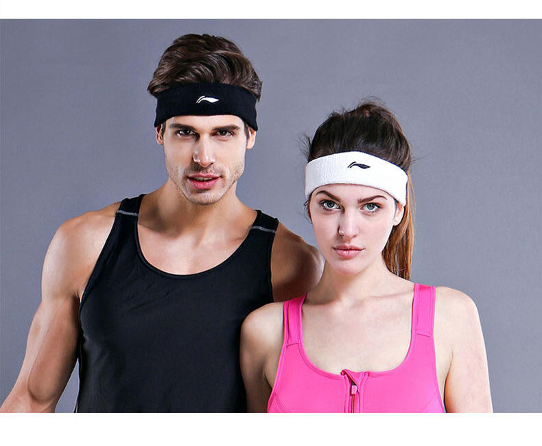 李宁运动发带aqah364瑜伽头巾跑步护头带篮球运动头带健身导汗带