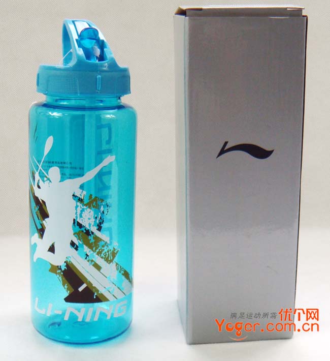 李宁运动水壶-羽毛球系列蓝色款 高强度PC材料