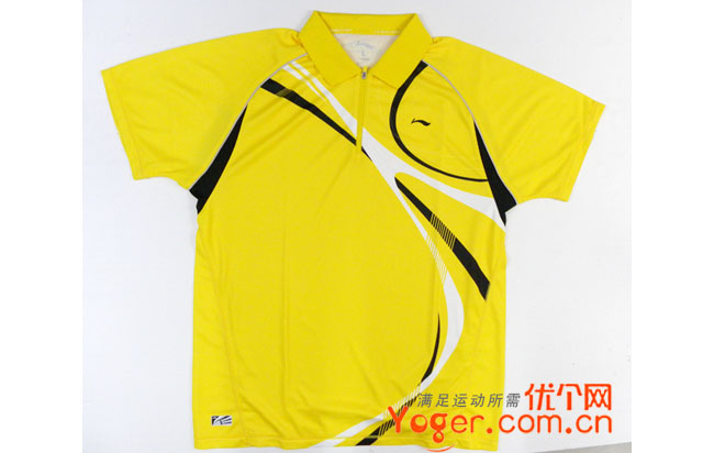李宁1TSDC09-4耀黄色男款短袖T恤（别致的李宁设计风格）