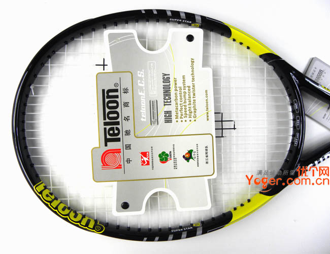Teloon天龙 SuperStar 3网球拍，最实惠全碳素网拍黑色款