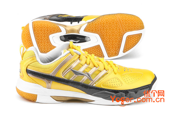 李宁AYAE007-4灵系列男款羽毛球鞋，小黄鞋一代