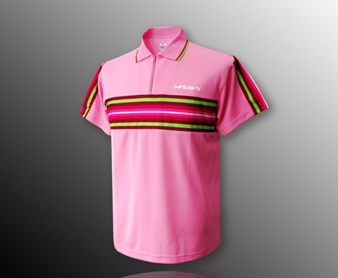 蝴蝶乒乓球运动T恤 条纹T恤TBC-BWH239-1618 粉色款