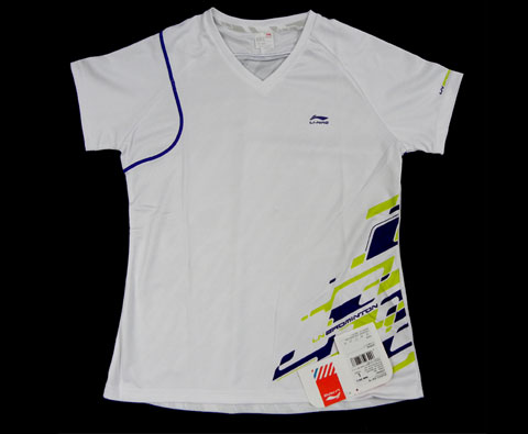 李宁ATSF028-1女款T恤（运动中的时尚款式，透气设计）