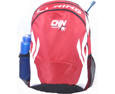 李宁ABSG002-1双肩背包，国家队五星标志，红色经典羽毛球包