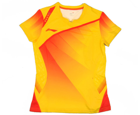 李宁ATSG296-1女款短袖T恤（伦敦奥运国羽战衣，赤鳞灵性之黄色款）
