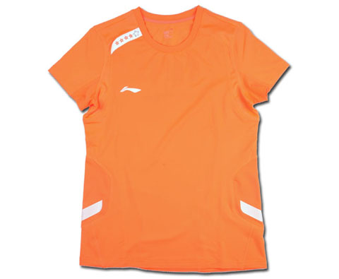 李宁AAYH008-2女款短袖POLO（橙色风暴，跃动球馆，顶级装备）