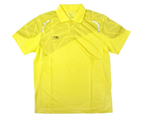 李宁AAYH399-3男款羽毛器比赛上衣（羽超联赛众明星赞助款，黄色）