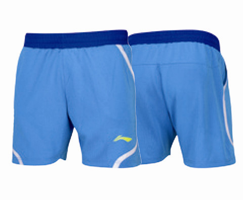 李宁AAPJ017-1海蓝色男款短裤(2014全英赛国羽战衣,全新科技,备战巅峰)