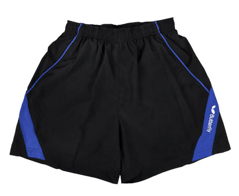 蝴蝶Butterfly BWS-321-0203蓝黑款专业乒乓短裤 加长款 男女款通用 透气舒适 简洁大方