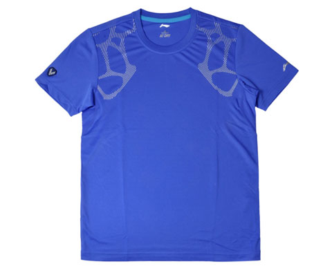 李宁ATSJ067-3炫蓝色男款短袖T恤（致简无华，勾勒男性完美肌肉线条！）