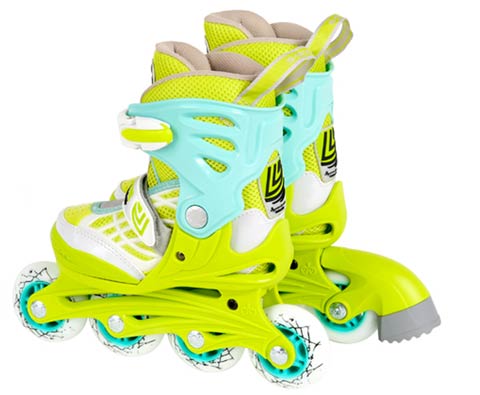 滑启灵动系列儿童可调轮滑鞋/旱冰鞋/溜冰鞋 清水蓝绿
