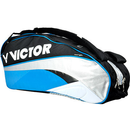 VICTOR胜利BR7201CF六支装蓝黑色羽毛球包（超大空间，容量升级！）