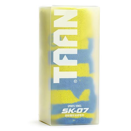 泰昂SK-07运动毛巾 黄蓝色(100%纯棉，色织提花款)