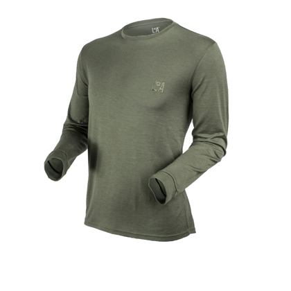 LA 男士美丽诺羊毛内衣（LAS001）190GSM 吸湿、排汗 中厚款灰绿色