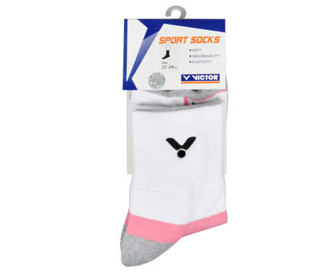 Victor胜利SK225I粉红色女款羽毛球袜（3D立体织，抗菌除臭，女士超爱）