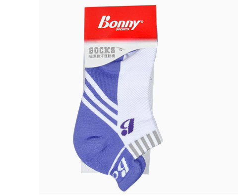 BONNY波力SK-10白紫色羽毛球袜(专业止滑球袜，舒适体验再升级)