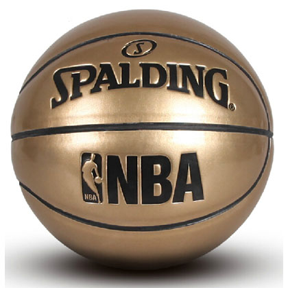 斯伯丁NBA1号小球金色镜面 Spalding篮球 66-996Y 舒适手感（送礼、赏玩）