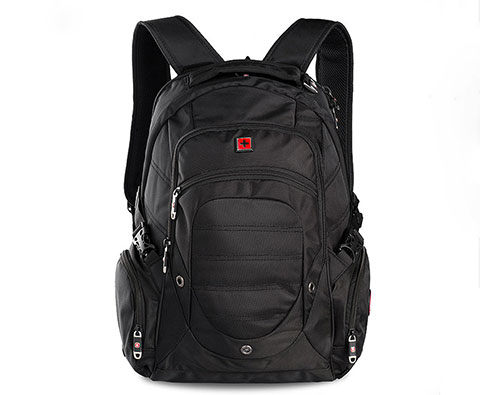SWISSWIN 35升商务旅行电脑背包SW92751黑色（多层间隔设计，收纳物品更方便）
