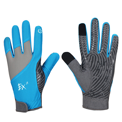 EX2/伊海诗跑步手套（851331）蓝色 速干透气全指触屏手套