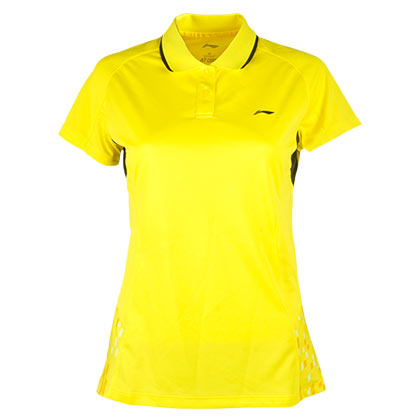 李宁AAYK044-4女款黄色羽毛球比赛上衣（炫亮出击，团队必选战袍！）