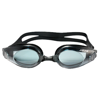 捷佳JIEJIA AH104黑色平光泳镜男女通用防水防雾舒适简约盒装泳镜高清