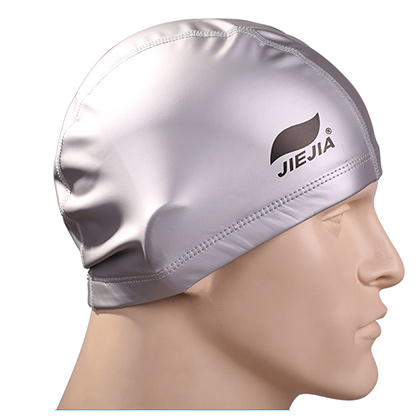 捷佳PSC601银色泳帽（PU涂层材料，超高性价比，游泳必备单品）