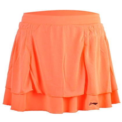 李宁ASKK142-1女款橙色羽毛球裤裙(国羽世锦赛战袍，展现运动之美）