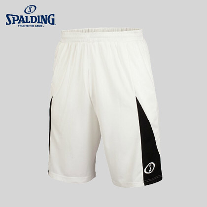 斯伯丁Spalding20024-02白色篮球短裤(超轻面料，吸汗清爽，实战经典)