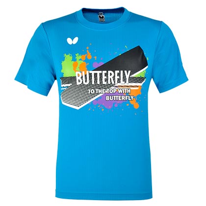 蝴蝶Butterfly BWH815-03 蓝色乒乓圆领衫