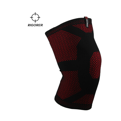 准者篮球护具 DH-1003 轻质薄款透气运动护膝 黑红色