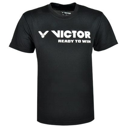 VICTOR胜利T-3016C男款羽毛球针织短袖T恤（黑色款，团购首选款）