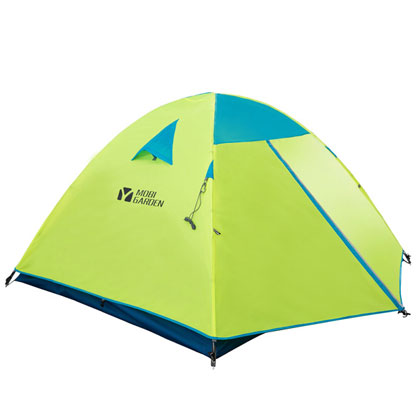 牧高笛T3三人双层三季铝杆帐篷绿色（超高性价比,3到4人家庭露营之选）
