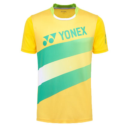 尤尼克斯YONEX羽毛球短袖110246-450男款亮黄色