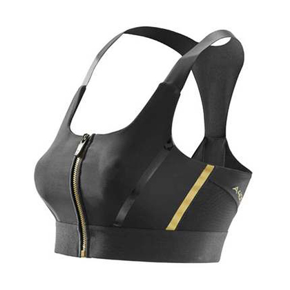SKINS A400女子梯度压缩短上衣 黑金色 （稳定支撑乳房，凸显身体曲线）