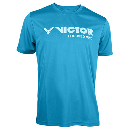胜利VICTOR短袖T恤 T-6027M 中性款 夏威夷蓝（吸汗速干圆领运动衫）