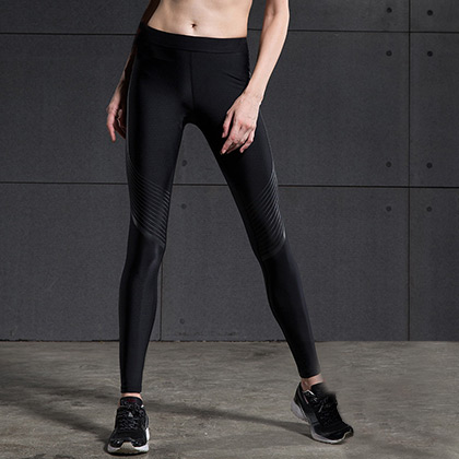 范斯蒂克 女款紧身裤 速干弹力跑步长裤 健身裤 FBF011 浅灰流光（锁肌保护，流光溢彩）