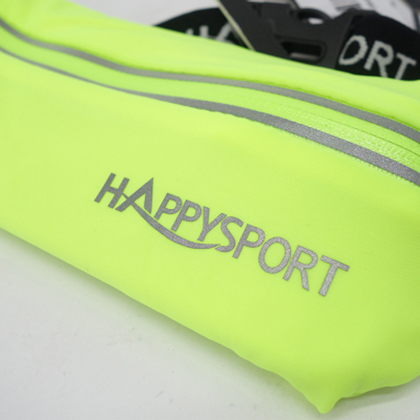 HappySport悦动 马拉松/越野跑步腰包 超轻弹力便携腰包 荧光黄（4个能量胶插槽，含号码簿挂扣）