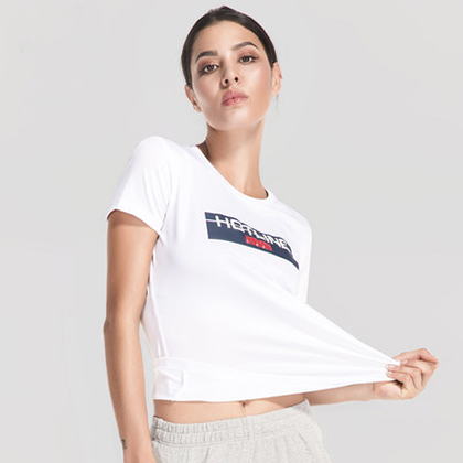 范斯蒂克 女款运动T恤 宽松透气运动短袖 FBF714701 白色（百搭小白T，吸汗速干，亲肤舒适）