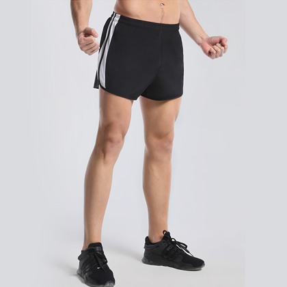 范斯蒂克 男款宽松跑步三分裤 马拉松短裤 MN1801801 黑色（吸湿排汗，速干清爽）