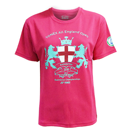 尤尼克斯YONEX T恤衫 YOB18002EX 女款 亮粉色 (全英公开赛纪念T恤衫)