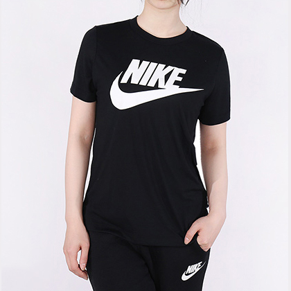 NIKE耐克 女款圆领短袖T恤 829748-010 黑色（时尚百搭，排汗透气）