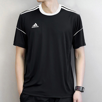 Adidas 阿迪达斯 男款运动T恤 短袖上衣 BJ9173 黑色（排汗透气，时尚百搭）