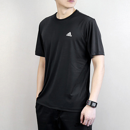 Adidas 阿迪达斯 男款运动T恤 短袖上衣 AZ4076 黑色（排汗透气，亲肤舒适）