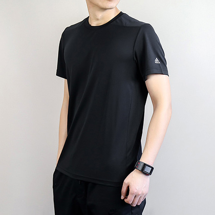 Adidas 阿迪达斯 男款运动T恤 短袖上衣 CV4895 黑色（排汗透气，亲肤舒适）