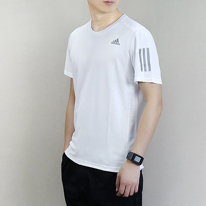 Adidas 阿迪达斯 男款运动T恤 短袖上衣 DM2811 白色（流光印花设计，经典时尚）