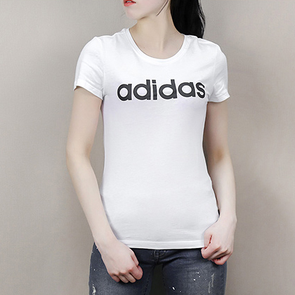 adidas 阿迪达斯 女款运动T恤 短袖上衣 CV9177 白色（简约LOGO，经典时尚）