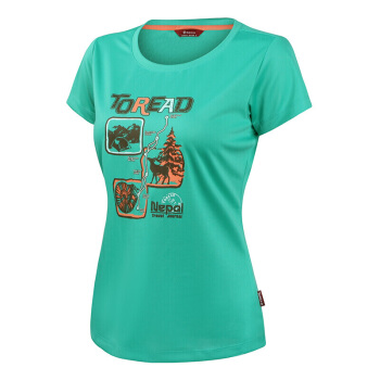 探路者女式短袖T恤-碧绿TAJE82822-D38X